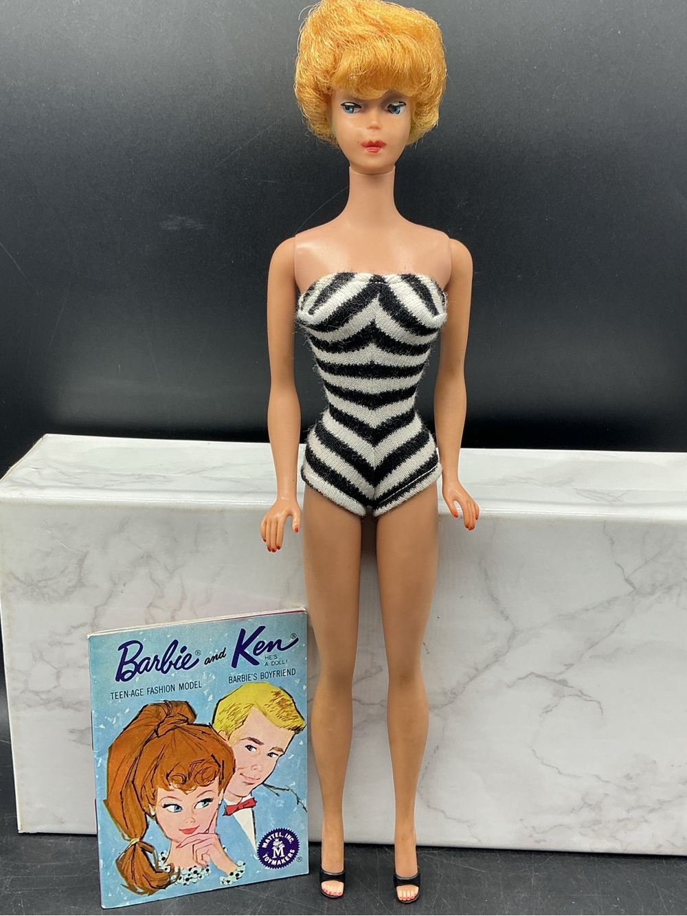 Barbie Blonde Bubblecut Doll in Black & White Zebra Suit